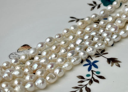 WHOLESALE 5-6x6-7 mm AA Natural White Baroque Freshwater Pearl Cultured Baroque Pearls Natural White Edison Baroque Freshwater Pearls #1354