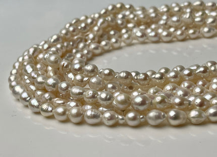 WHOLESALE 5-6x6-7 mm AA Natural White Baroque Freshwater Pearl Cultured Baroque Pearls Natural White Edison Baroque Freshwater Pearls #1354