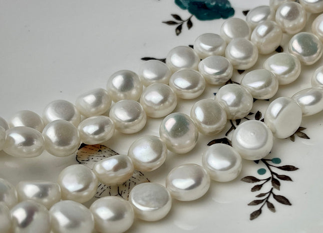 10.5-11 mm AAAAA High Quality Round Nugget Freshwater Pearl Beads Natural White High Luster Genuine Freshwater Pearls #P2392