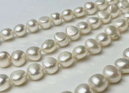 10 mm AAA Large Hole Natural White Freshwater Pearl Nugget Beads 2.1 mm Hole Genuine Natural Freshwater Large Hole Pearls #331
