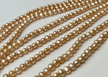 4-4.5 mm AA Light Champagne Color Potato Freshwater Pearl Beads Genuine High Luster Champagne Freshwater Pearl #1912
