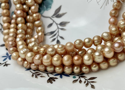 6-7 mm Champagne Color Potato Freshwater Pearl Beads Genuine Champagne Freshwater Pearls #1909