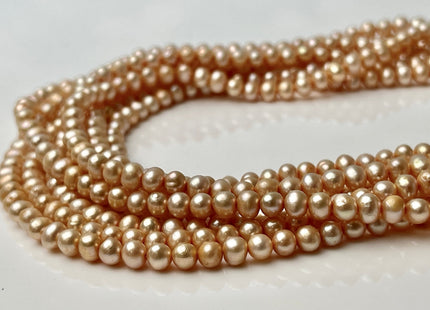 4-4.5 mm AA Light Champagne Color Potato Freshwater Pearl Beads Genuine High Luster Champagne Freshwater Pearl #1912
