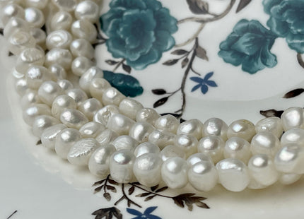 8-9 mm Natural White Freshwater Nugget Pearl Beads Genuine Natural White Potato Nugget Shape Freshwater Pearls #1449