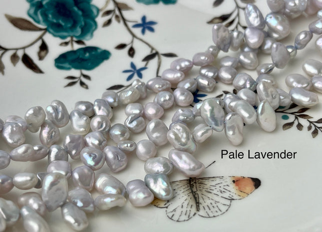 6x8 mm Pale Blue/Lanvender Top Drilled Keshi Freshwater Pearls Genuine Freshwater Keshi Pearl Beads B grade #P2395