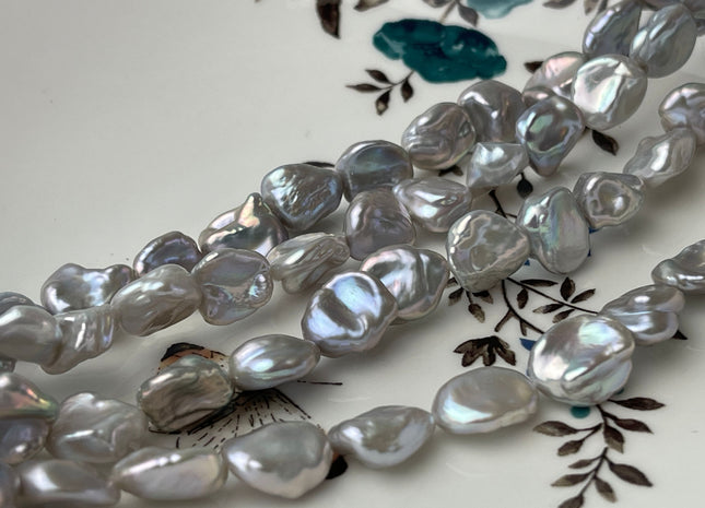 10mm AAAAA Gray W/Pink Luster Keshi Nugget Freshwater Pearl Beads Very Rare Super High Luster Genuine Keshi Pearls #P2397