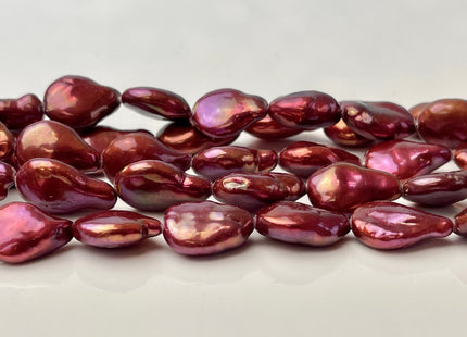 9x12-14 mm AA Fuchsia Pink Coin Freshwater Pearls, Flat Coin Pearl Beads Genuine Red Coin Freshwater Pearls #P2407