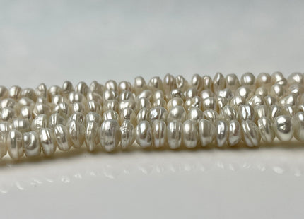 4x6-7mm Natural White Keshi Freshwater Pearl Beads Genuine High Luster Center Drilled Rondelle Disc Beads #P2401
