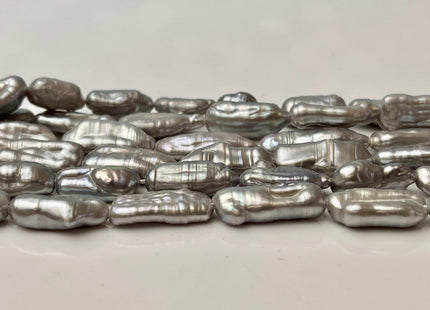 6-7x15-17 mm Gray Color Freshwater Biwa Stick Pearls Genuine Freshwater Stick Pearls 20-22 Beads #P2406