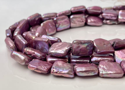 12x15 mm AA Lavender Pink Color Rectangle Coin Freshwater Pearl Beads Genuine Freshwater Pearl 27 Beads #P2403
