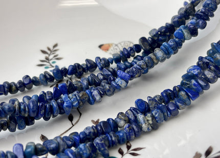 5-8 mm Natural Dark Blue Lapis Gemstone Beads Irregular Chips Shape #4392