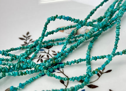 2 mm Tiny Natural Green Turquoise Gemstone Beads Irregular Chips Shape Turquoise Beads 16 Inches Strand #4391