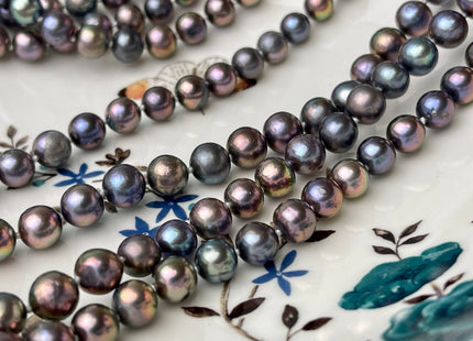 90 inches Genuine 8-8.5mm Peacock Potato Freshwater Pearl Necklace, Bridal Pearl Necklace, Wedding Necklace, Long Pearl Necklace #140