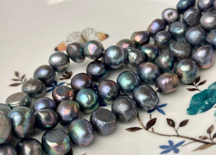 10-11 mm Peacock Color Rice Nugget Freshwater Pearl Beads Genuine Freshwater Pearl Nugget Pearls #297
