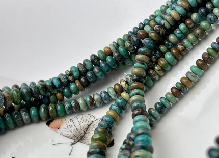 4-10 mm 100% All Natural Graduated Turquoise Smooth Rondelle Beads Genuine All Natural Multi Color Turquoise Gemstone #2245