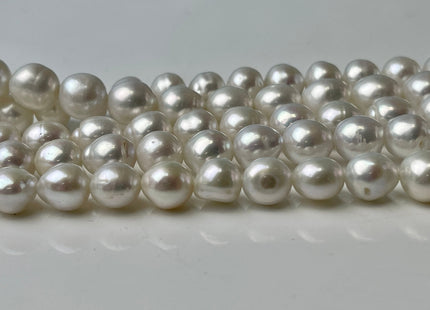 8x9 mm AA Rare Natural White Edison Pearls Genuine Large Hole High Luster Baroque Pearl Beads Hole Size 2.1mm 45 Beads #P2424