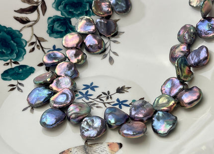 14-15 mm OR 15-16 mm Peacock Cornflake Keshi Freshwater Pearls Genuine High Luster Top Drilled Peacock Keshi Pearls #1495