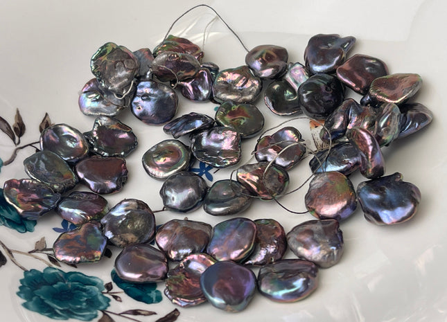 14-15 mm OR 15-16 mm Peacock Cornflake Keshi Freshwater Pearls Genuine High Luster Top Drilled Peacock Keshi Pearls #1495