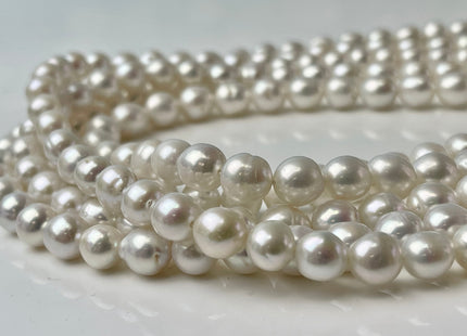 6.5-7mm AAA Natural White High Luster Edison Baroque Freshwater Pearl Beads Genuine Edison Baroque White Pearl #P2425