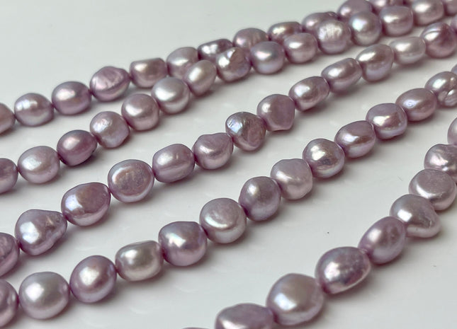 8 mm AA Rare Lilac Color Potato Nugget Freshwater Pearl Beads Genuine High Luster Lavender Color Freshwater Potato Pearls #P2428