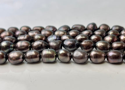 7.5-8.5x10 mm AA Brown Chocolate Color Freshwater Pearl Nugget Beads Dark Brown Genuine Rice Nugget Pearls #P2427