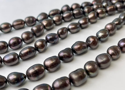 7.5-8.5x10 mm AA Brown Chocolate Color Freshwater Pearl Nugget Beads Dark Brown Genuine Rice Nugget Pearls #P2427