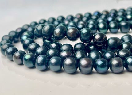 7.5-8 mm 9-9.5 mm AA Prussian Blue Color Semi-Round / Potato Freshwater Pearls, Genuine Freshwater Pearl Beads #1191