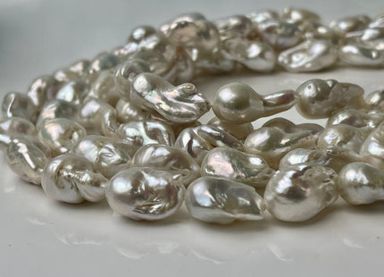 10-11x15-20mm AA Natural White Freshwater Baroque Pearl Genuine High Luster Top Quality Tear Drop Baroque Pearl Beads 19-23 Beads #P2413