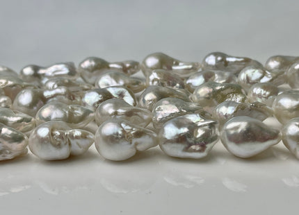 10-11x15-20mm AA Natural White Freshwater Baroque Pearl Genuine High Luster Top Quality Tear Drop Baroque Pearl Beads 19-23 Beads #P2413