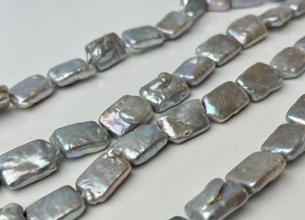 12x15 mm AA Gray Color Rectangle Coin Freshwater Pearl Beads Genuine Freshwater Pearl 25-27 Beads #P2416