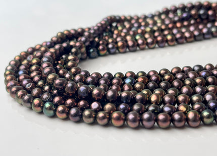 4-6 mm AAA Purple Peacock Color Potato Freshwater Pearl Beads Genuine High Luster Rainbow Metallic Peacock Color Freshwater Pearls #1907