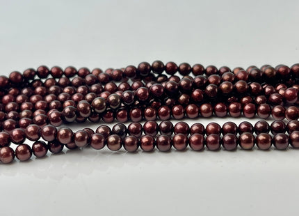 3.5-4 mm Dark Burgundy Red Color Freshwater Round Pearl Bead Genuine Dark Red Round Tiny Seed Freshwater Pearls 108 Beads #P2445