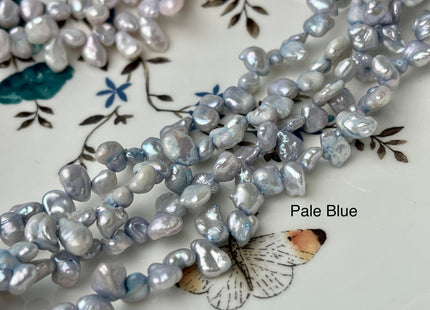 6x8 mm Pale Blue/Lanvender Top Drilled Keshi Freshwater Pearls Genuine Freshwater Keshi Pearl Beads B grade #P2395