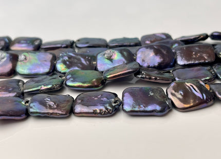 10x15mm 13x16-17mm AA Rainbow Peacock Color Rectangle Coin Freshwater Pearl Beads Genuine Freshwater Pearl #P2399