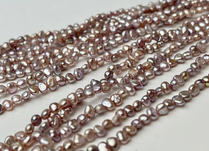 2.5-3x4mm AAA Natural Dark Purple Mauve Pink Potato Nugget Freshwater Seed Pearls Genuine Very Rare High Luster Tiny Nugget #P2408