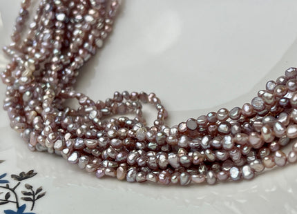 2.5-3x4mm AAA Natural Dark Purple Mauve Pink Potato Nugget Freshwater Seed Pearls Genuine Very Rare High Luster Tiny Nugget #P2408