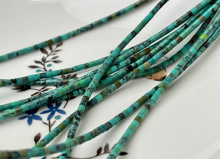 2-2.5mm AAA 100% All Natural Turquoise Heishi Rondelle Shape Genuine Beautiful Natural Color Turquoise Gemstones 16 Inches Strand #4390