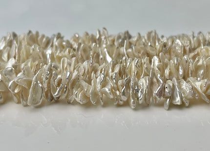 5x9-20 mm AA Very Rare Natural White Color Keshi Freshwater Pearl Beads Center Drilled Cornflakes Shape Keshi Chips Pearls #P2396
