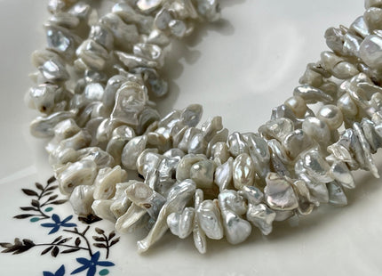 8x20 mm Natural White Double Keshi Freshwater Pearl Beads,Top Drilled Keshi Pearls, Rare Dancing Cultured Freshwater Pearls #1194