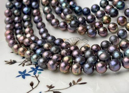 90 inches Genuine 8-8.5mm Peacock Potato Freshwater Pearl Necklace, Bridal Pearl Necklace, Wedding Necklace, Long Pearl Necklace #140