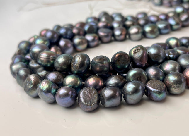 10-11 mm Peacock Color Rice Nugget Freshwater Pearl Beads Genuine Freshwater Pearl Nugget Pearls #297