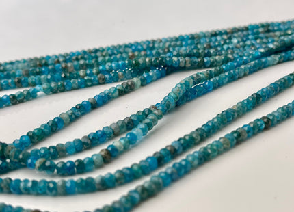 2x3.5 mm Natural Color Faceted Rondelle Apatite Gemstone Beads Quality Micro Faceted Apatite Gemstone Loose Beads #4393