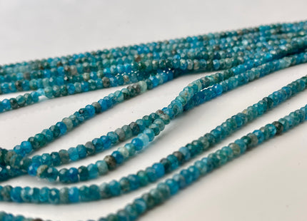 2x3.5 mm Natural Color Faceted Rondelle Apatite Gemstone Beads Quality Micro Faceted Apatite Gemstone Loose Beads #4393