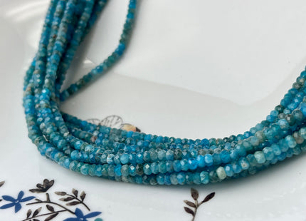 2x3.5 mm Natural Color Faceted Rondelle Apatite Gemstone Beads Quality Micro Faceted Apatite Gemstone Loose Beads #4393