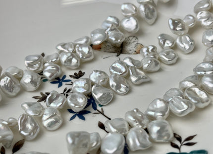 8-9 x 11-14 mm AAA Natural White Keishi Freshwater Pearls Top Drilled Keishi Pearl Beads High Luster Natural Cultured Keishi Pearls #1474