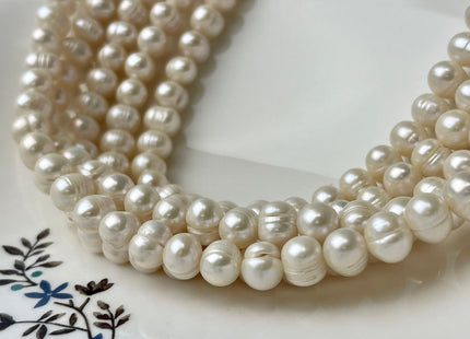 7-10 mm Natural White Potato Freshwater Pearl Beads Genuine Natural Freshwater Potato Pearl Beads #1516