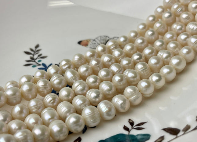 7-10 mm Natural White Potato Freshwater Pearl Beads Genuine Natural Freshwater Potato Pearl Beads #1516