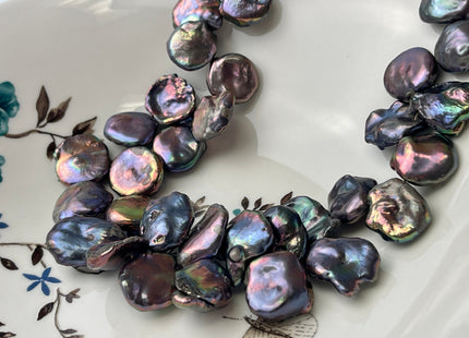 14-15 mm OR 15-16 mm Peacock Cornflake Keshi Freshwater Pearls Genuine High Luster Top Drilled Peacock Keshi Pearls #1495