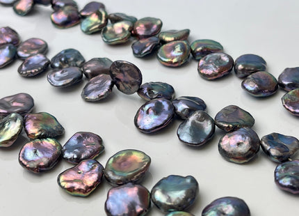 14-15 mm OR 15-16 mm Peacock Cornflake Keshi Freshwater Pearls Genuine High Luster Top Drilled Peacock Keshi Pearls #1495