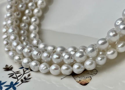 6.5-7mm AAA Natural White High Luster Edison Baroque Freshwater Pearl Beads Genuine Edison Baroque White Pearl #P2425
